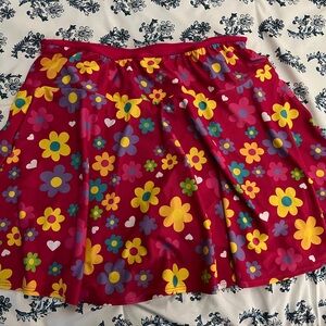 Pink w Flowers Sparkle/Bolder Athletic Skirt (tennis, running, pickleball) 2XL